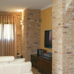 Rustic brick slips pillars